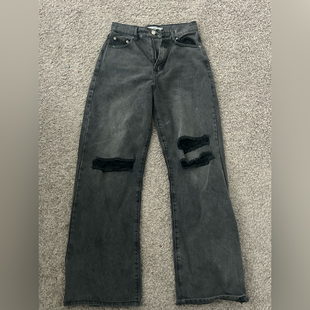 Distressed Gray Jeans